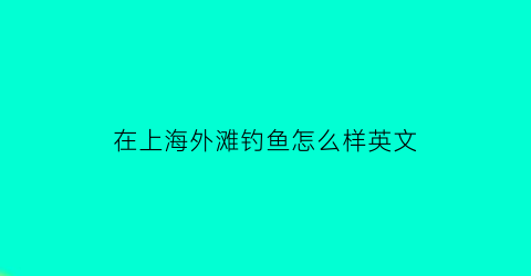 在上海外滩钓鱼怎么样英文