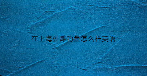在上海外滩钓鱼怎么样英语(在外滩翻译)