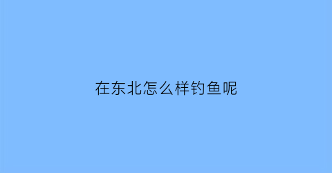 在东北怎么样钓鱼呢(东北人钓鱼)