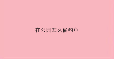 在公园怎么偷钓鱼(在公园怎么偷钓鱼呢)