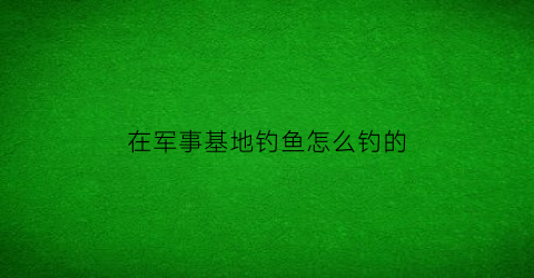 在军事基地钓鱼怎么钓的(军事基地打卡点在哪里)