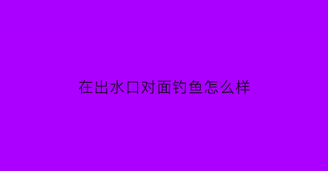 在出水口对面钓鱼怎么样(出水口钓鱼是钓左边还是右边)