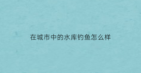 在城市中的水库钓鱼怎么样(在城市中的水库钓鱼怎么样钓)