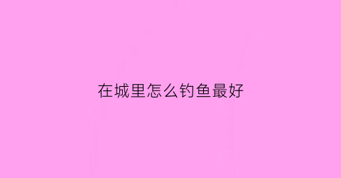 在城里怎么钓鱼最好(城市里钓鱼)