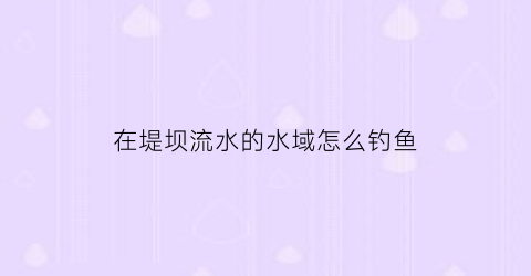 “在堤坝流水的水域怎么钓鱼(堤坝河流)