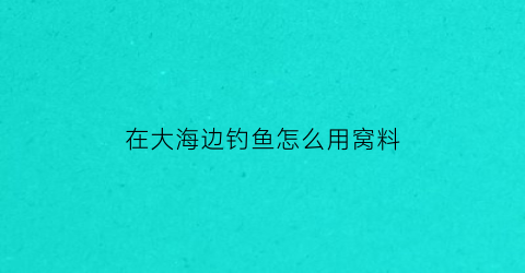 “在大海边钓鱼怎么用窝料(在海边钓鱼用什么饵料最好)