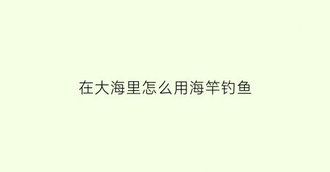 在大海里怎么用海竿钓鱼(海里用手竿怎么钓鱼)