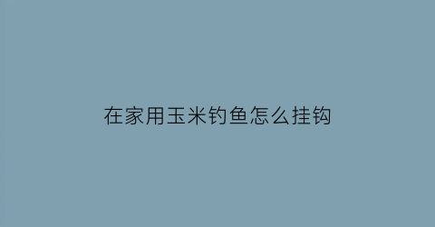 在家用玉米钓鱼怎么挂钩