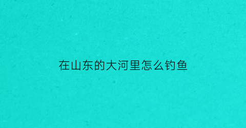 “在山东的大河里怎么钓鱼(山东钓鱼的地方)