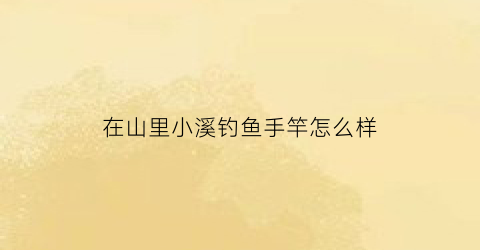 在山里小溪钓鱼手竿怎么样(在山里小溪钓鱼手竿怎么样好用吗)