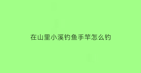 “在山里小溪钓鱼手竿怎么钓(深山小溪野钓)