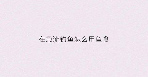 在急流钓鱼怎么用鱼食(急流用什么钓组)