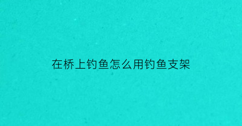 在桥上钓鱼怎么用钓鱼支架(桥钓支架制作方法)