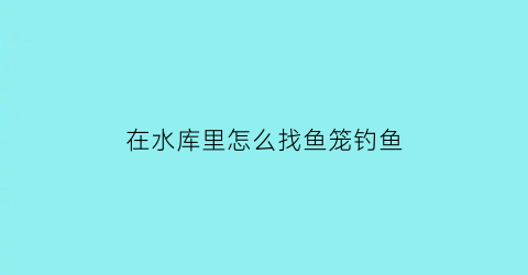 在水库里怎么找鱼笼钓鱼