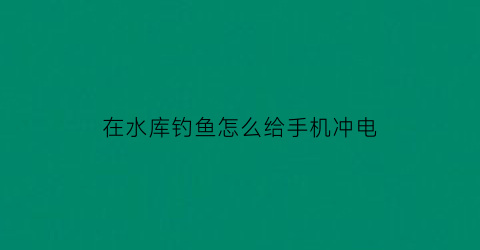 在水库钓鱼怎么给手机冲电(在手机上钓鱼)