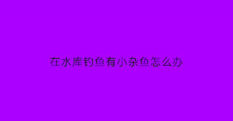 在水库钓鱼有小杂鱼怎么办