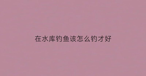 在水库钓鱼该怎么钓才好(在水库钓鱼的技巧)