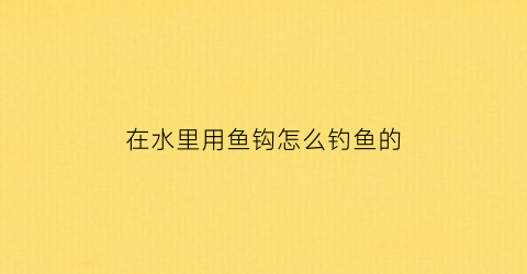 在水里用鱼钩怎么钓鱼的