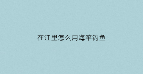 在江里怎么用海竿钓鱼(海竿在江河里钓鱼用什么饵)