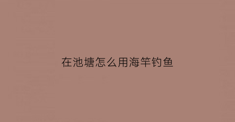 在池塘怎么用海竿钓鱼(鱼塘适合海钓杆吗)