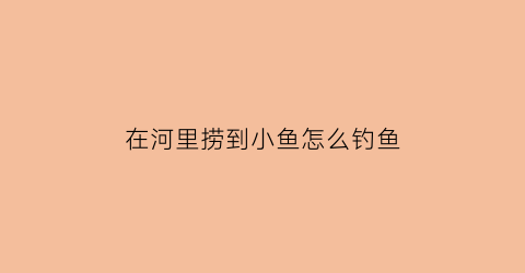 “在河里捞到小鱼怎么钓鱼(小河里捞鱼犯法吗)