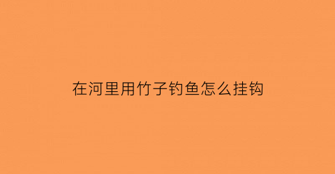 在河里用竹子钓鱼怎么挂钩(用竹子钓鱼的有哪些怎么做)