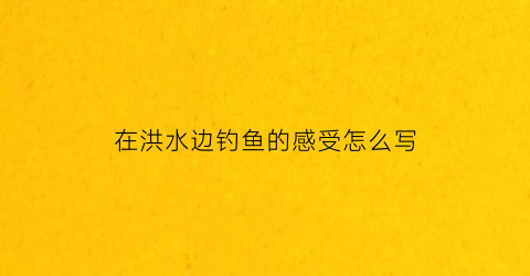 在洪水边钓鱼的感受怎么写(洪水野钓)