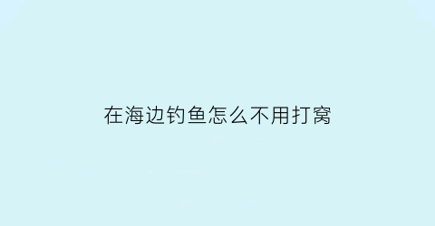 “在海边钓鱼怎么不用打窝(海边钓鱼用不用浮漂)