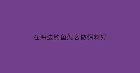 “在海边钓鱼怎么做饵料好(在海边钓鱼怎么钓)