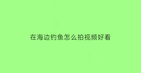 “在海边钓鱼怎么拍视频好看(在海边钓鱼怎么拍视频好看一点)