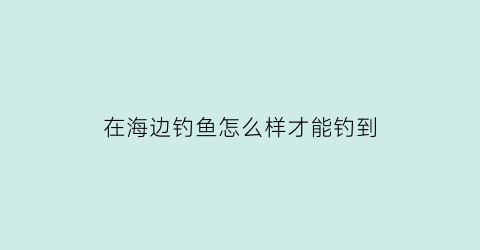 “在海边钓鱼怎么样才能钓到(海边怎么钓鱼能更好的钓到鱼)