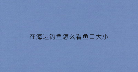 在海边钓鱼怎么看鱼口大小