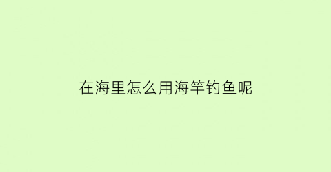 在海里怎么用海竿钓鱼呢(海边怎么用海竿钓鱼)