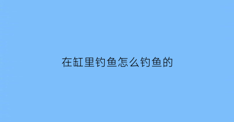 在缸里钓鱼怎么钓鱼的(在缸里钓鱼怎么钓鱼的视频)