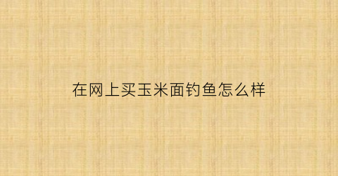 在网上买玉米面钓鱼怎么样(网上买的玉米面条好吗)