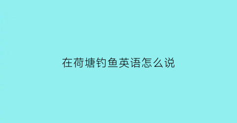 “在荷塘钓鱼英语怎么说(在河上钓鱼英文怎么写)