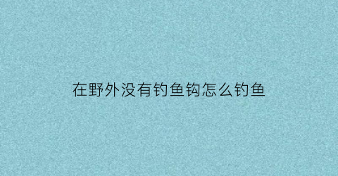 在野外没有钓鱼钩怎么钓鱼(在野外没有鱼饵怎么钓鱼)