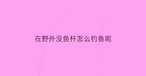 在野外没鱼杆怎么钓鱼呢(野外钓鱼没有鱼食怎么办)