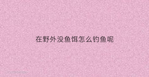 “在野外没鱼饵怎么钓鱼呢(在野外没鱼饵怎么钓鱼呢图片)