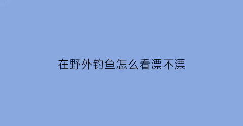 在野外钓鱼怎么看漂不漂(野外怎样快速调漂视频)