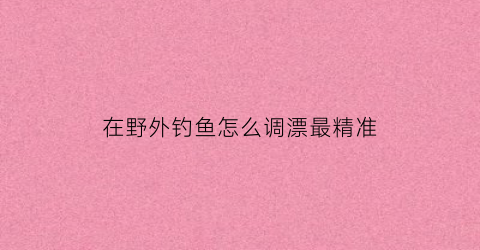 在野外钓鱼怎么调漂最精准(在野外钓鱼怎么调漂最精准呢)