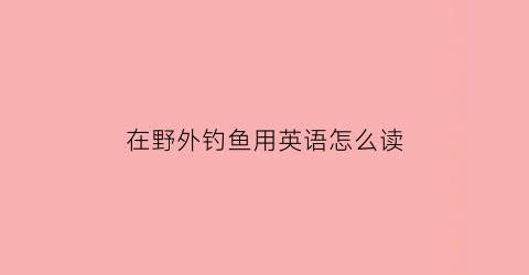 在野外钓鱼用英语怎么读(在河里钓鱼的英语)