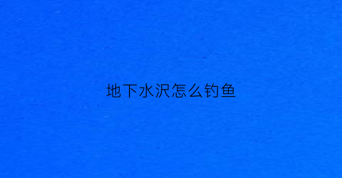 地下水沢怎么钓鱼(地下水鱼类)