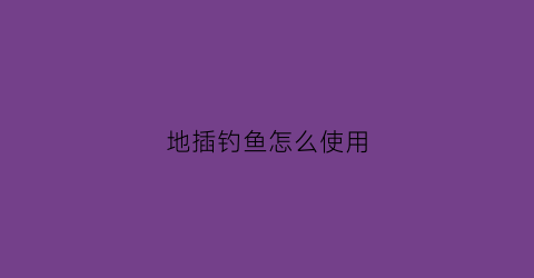 地插钓鱼怎么使用(地插钓鱼用什么钩)