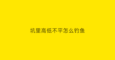 坑里高低不平怎么钓鱼