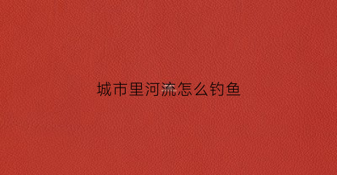 城市里河流怎么钓鱼(城市河道选钓位)