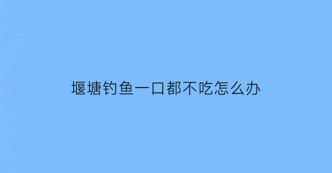 堰塘钓鱼一口都不吃怎么办