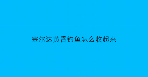 “塞尔达黄昏钓鱼怎么收起来(塞尔达传说黄昏公主hd钓鱼)