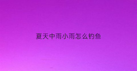 夏天中雨小雨怎么钓鱼(夏天小雨适合钓什么鱼)