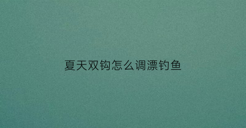 “夏天双钩怎么调漂钓鱼(双钩钓鱼技巧)
